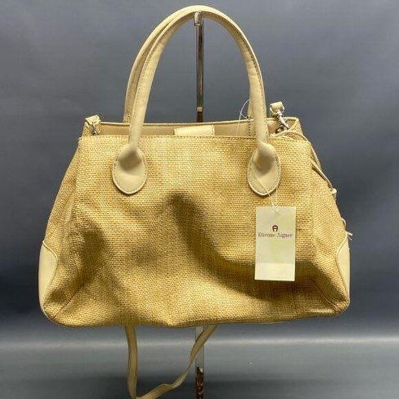 Etienne Aigner Handbags - NWT Etienne Aigner Straw 2 way bag with Bag Charm